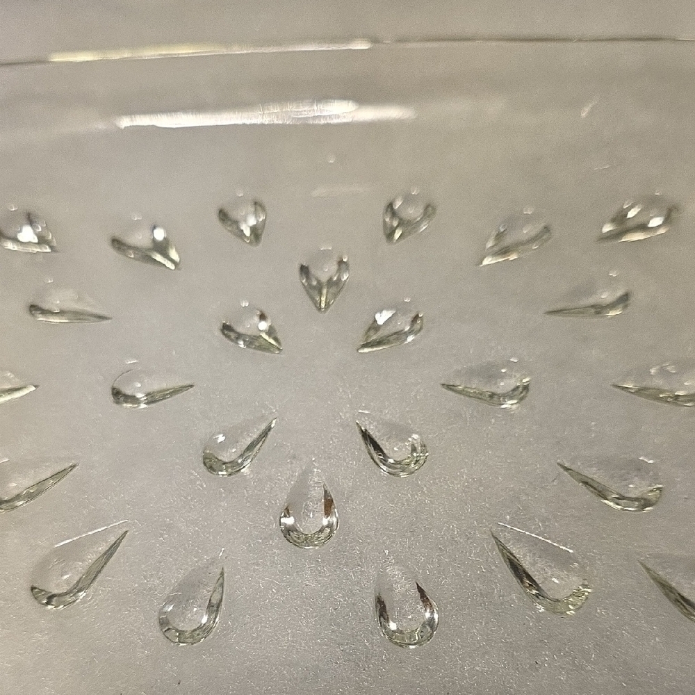 Antique Teardrop Glass Tray For Dining Or Vanity - Picture 5 of 11